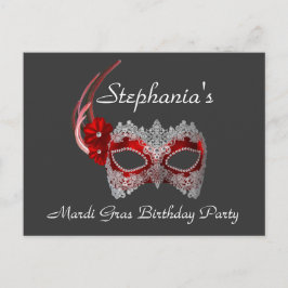"Mardi Gras Birthday" - Partiinbjudan Inbjudan Vykort