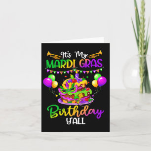 Mardi Gras Birthday Shirt Det är min Mardi Gras Bi Kort