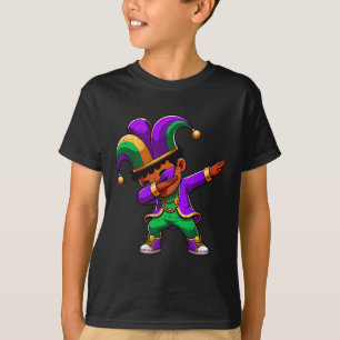 Mardi Gras Black Boys Dabbing Funny Outfit Jester T Shirt