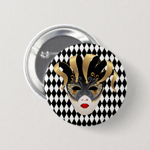 Mardi Gras Black & White Diamond Knapp