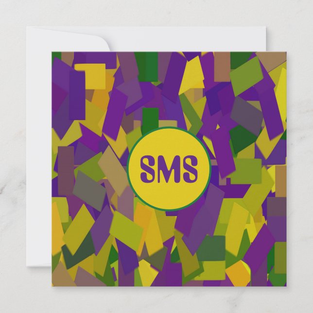 Mardi Gras Blocks Inbjudningar (Framsida)