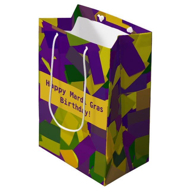 Mardi Gras Blocks Medium Gift Bag (Framsidan Vinklad)