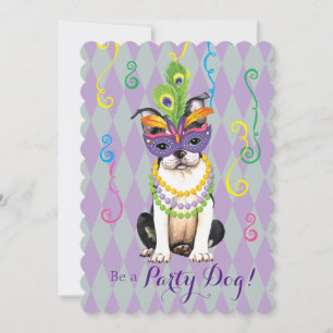 Mardi Gras Boston Terrier Inbjudningar
