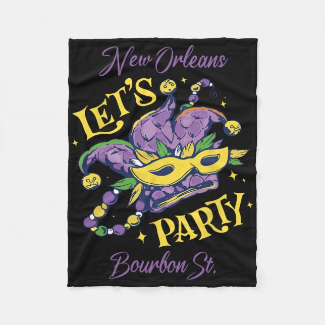 Mardi Gras Bourbon Street New Orleans Souvenir Lou Fleecefilt (Framsidan)