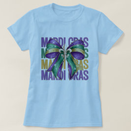 🎭 Mardi Gras Bow T-Shirt - Festive & Snyggt Desi