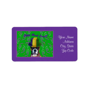 Mardi Gras Boxer Adressetiketters Adressetikett
