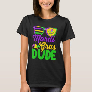 Mardi Gras Boy American Flagga Sunglasses Costume T Shirt