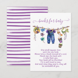 Mardi Gras Boy Clothesline bokar för baby Inbjudningar