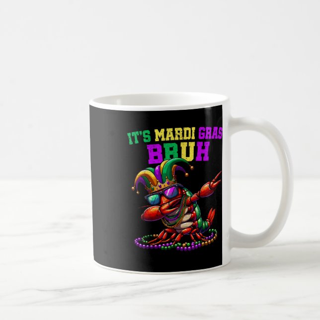 Mardi Gras Bruh Dabbing Kräftor Carnival Kid Kaffemugg (Höger)