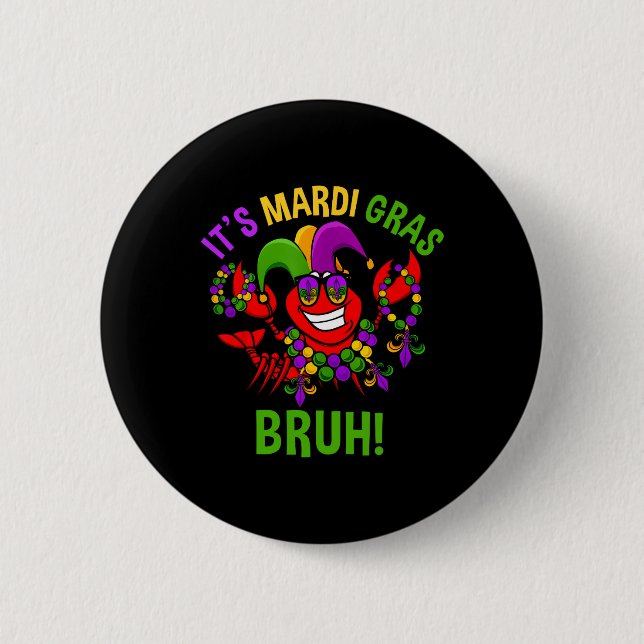 Mardi Gras Bruh Dabbing Kräftor Carnival Kid Knapp (Framsida)