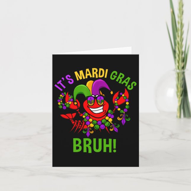 Mardi Gras Bruh Dabbing Kräftor Carnival Kid Kort (Framsida)