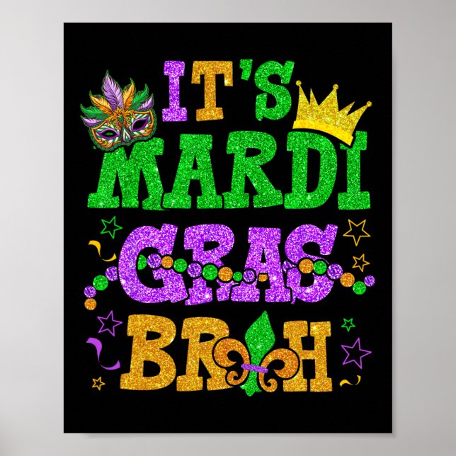Mardi Gras Bruh Funny Mardi Gras Tonåringars Boys  Poster (Framsidan)