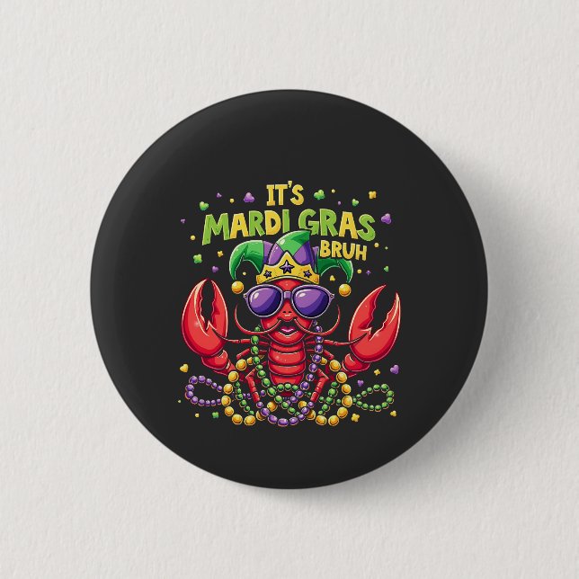 Mardi Gras Bruh Funny Shrimp New Orleans Knapp (Framsida)
