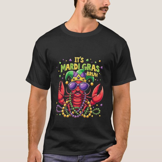 Mardi Gras Bruh Funny Shrimp New Orleans T Shirt (Framsida)