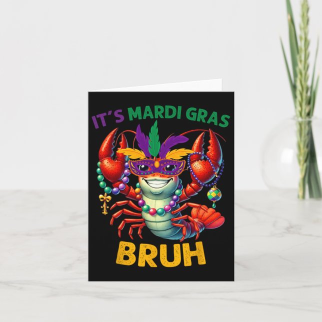 Mardi Gras Bruh Kräftor Carnival Kid Manar Wom Kort (Framsida)