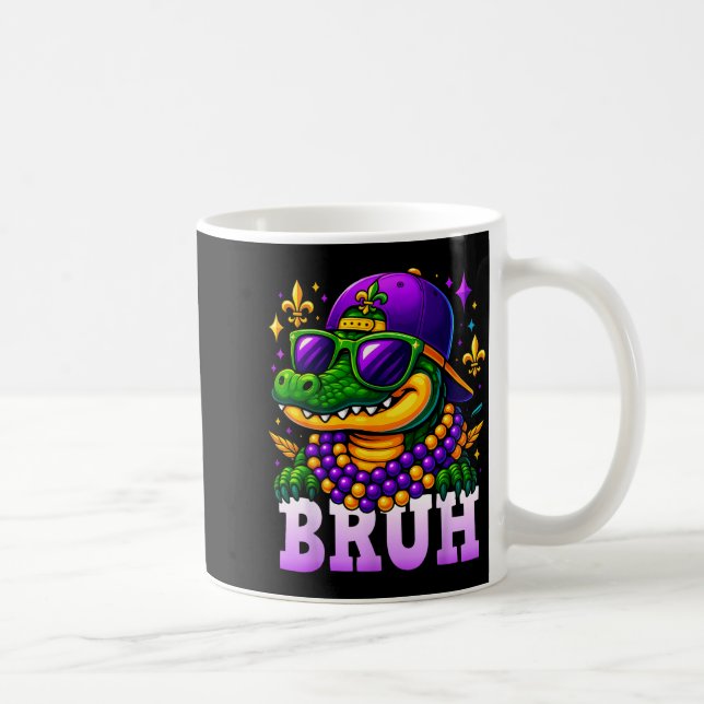 Mardi Gras Bruh Mardigator Alligator Costume Teens Kaffemugg (Höger)