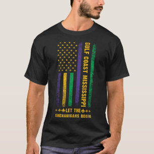 Mardi Gras Bukt Kusten Mississippi Fleur-de-lis Us T Shirt