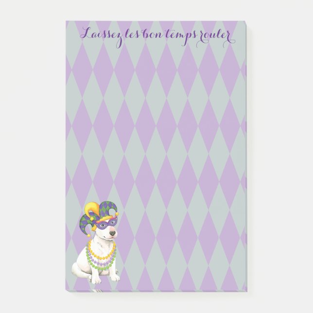 Mardi Gras Bull Terrier Post-it Block (Framsida)