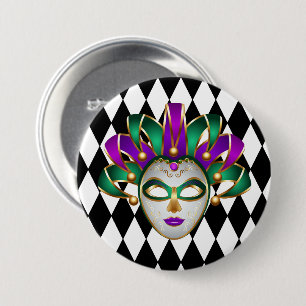 Mardi Gras Button Pin Knapp