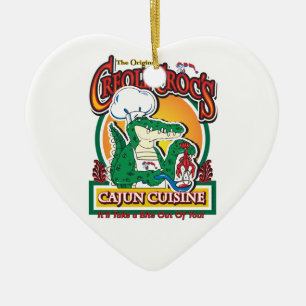 Mardi Gras Cajun Crokodile Julgransprydnad Keramik
