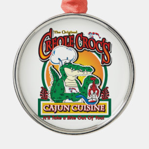 Mardi Gras Cajun Crokodile Julgransprydnad Metall