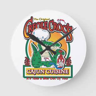 Mardi Gras Cajun Crokodile Rund Klocka