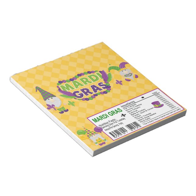 Mardi Gras Candy Pub Wrapper Party favors Anteckningsblock (Vinklad)
