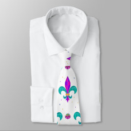 Mardi Gras Carnaval Grönt & Lila MasqueraRoligt Slips