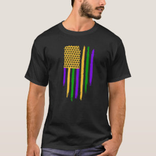 Mardi Gras Carnival American Flagga Cajun Festival T Shirt