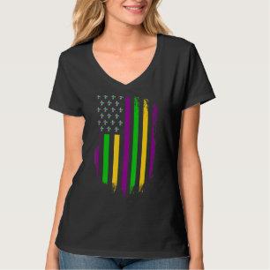 Mardi Gras Carnival American Flagga Cajun Festival T Shirt