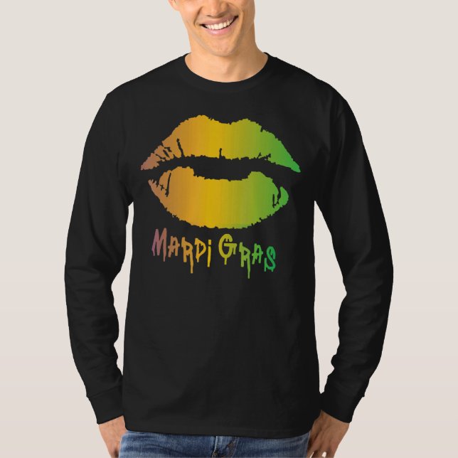 Mardi Gras Carnival Costume Lila Amp Guld Fleur T Shirt (Framsida)