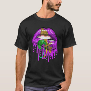 Mardi Gras Carnival Costume Lila & Guld Fleur De T Shirt