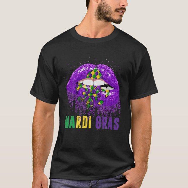 Mardi Gras Carnival Costume Lila T Shirt (Framsida)