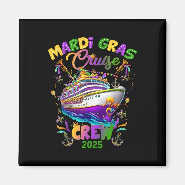 Mardi Gras Carnival Cruise 2025 Cruising Mask Frak Magnet (Framsidan)