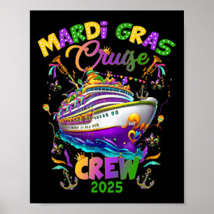 Mardi Gras Carnival Cruise 2025 Cruising Mask Frak Poster