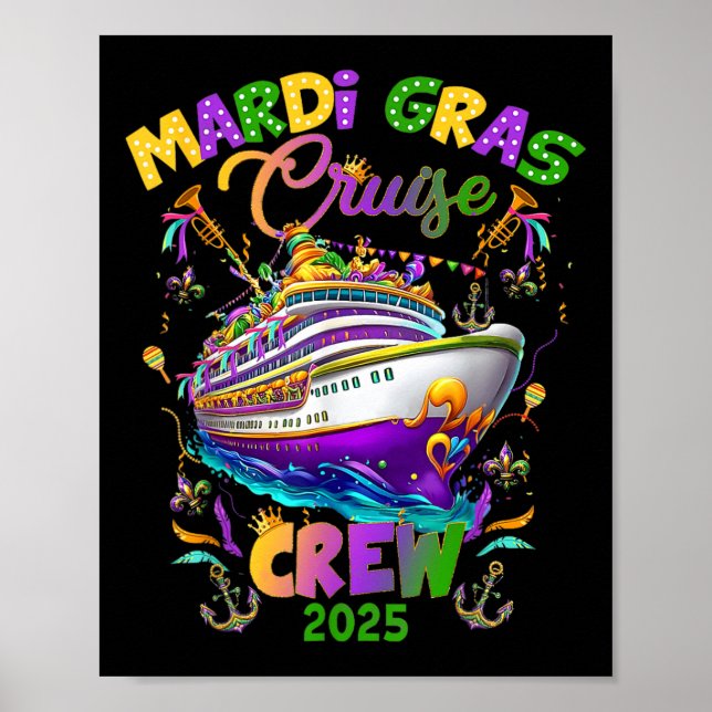 Mardi Gras Carnival Cruise 2025 Cruising Mask Frak Poster (Framsidan)