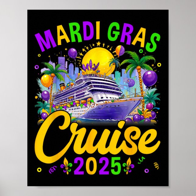 Mardi Gras Carnival Cruise 2025 Family Cruising Mo Poster (Framsidan)