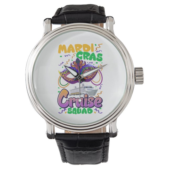 Mardi Gras Carnival Cruise Vacation Travel Armbandsur (Framsida)