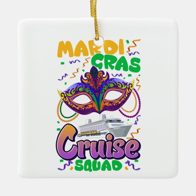 Mardi Gras Carnival Cruise Vacation Travel Julgransprydnad Keramik (Framsida)