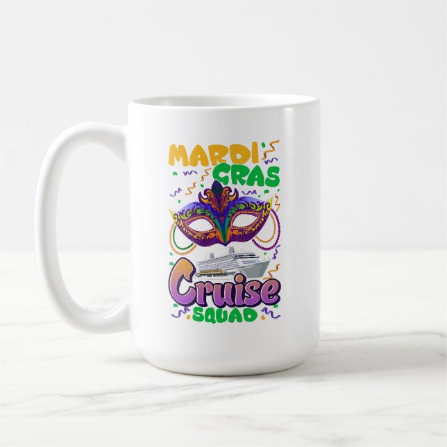 Mardi Gras Carnival Cruise Vacation Travel Kaffemugg (Vänster)