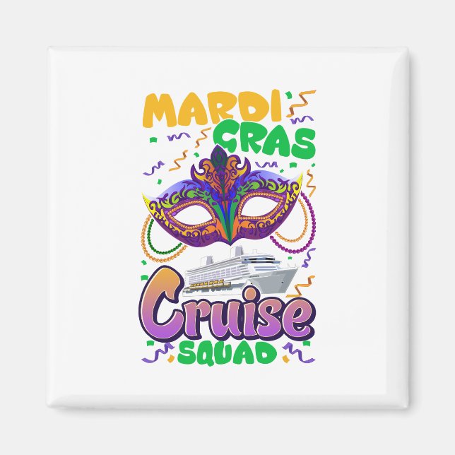 Mardi Gras Carnival Cruise Vacation Travel Magnet (Framsidan)