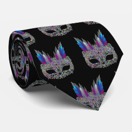 Mardi Gras Carnival Feather Mask NeckTie 2 Slips