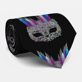 Mardi Gras Carnival Feather Mask NeckTie Slips