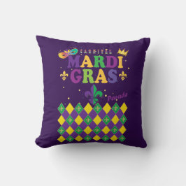 Mardi Gras Carnival Festive Fleur de Lis Diamond Kudde