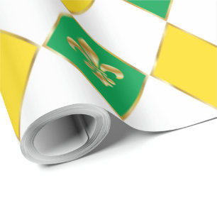 Mardi Gras Carnival Geometric Rhombus Fleur de Lis Presentpapper