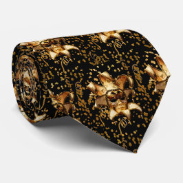 Mardi Gras Carnival Guld-mask med konfetti svart Slips
