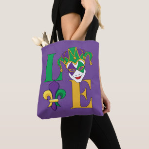 Mardi Gras Carnival Jester Mask Tygkasse