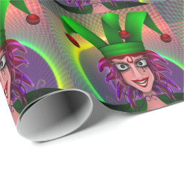 Mardi Gras Carnival Jester Presentpapper