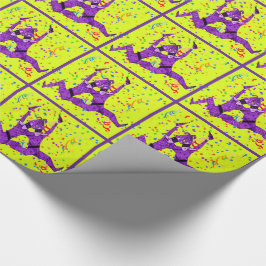 Mardi Gras Carnival Lila Jesters With Confetti Presentpapper