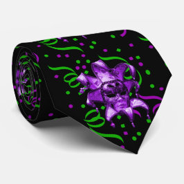 Mardi Gras Carnival Lila Mask med konfetti Slips
